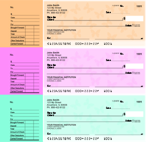 Here is an example of custom Butterflies Designer Deskset Checks