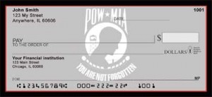 Here is an example of custom POW MIA Personal Checks