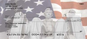 Here is an example of custom Lincoln Memorial Personal Checks