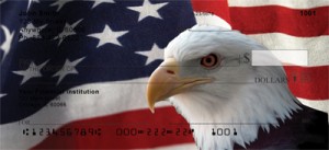 Here is an example of custom Soaring over America Top Tear Personal Checks