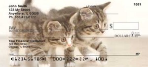 Here is an example of custom Cute Kittens Top Tear Personal Checks