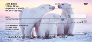 Here is an example of custom Polar Bears Personal Checks