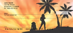 Here is an example of custom Summer Beach Girls Personal Checks 